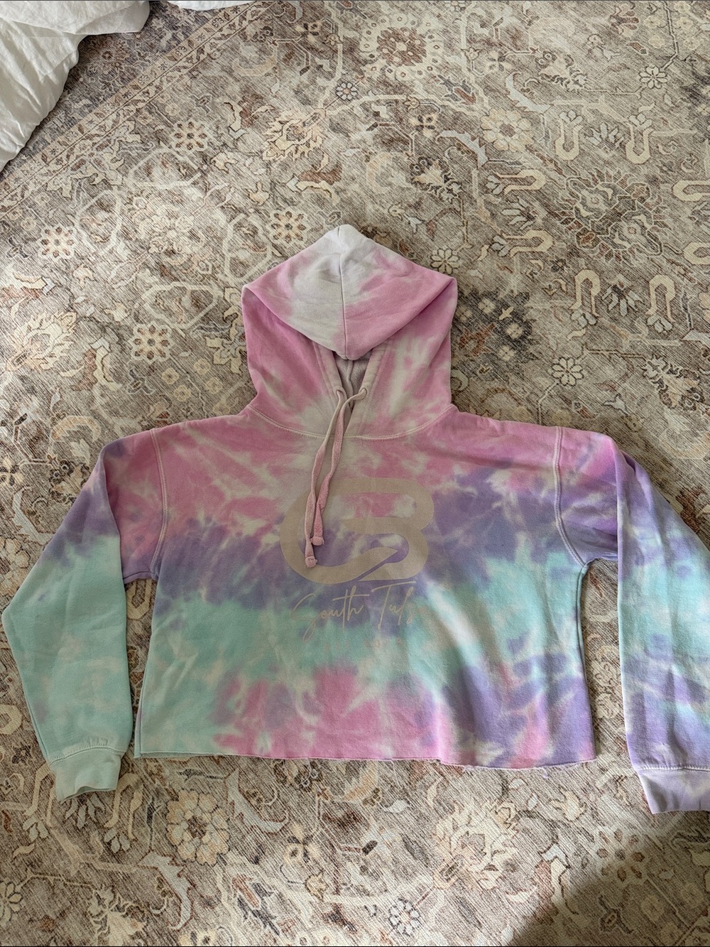 Cyclebar Custom Crop Tie Dye Hoodie
